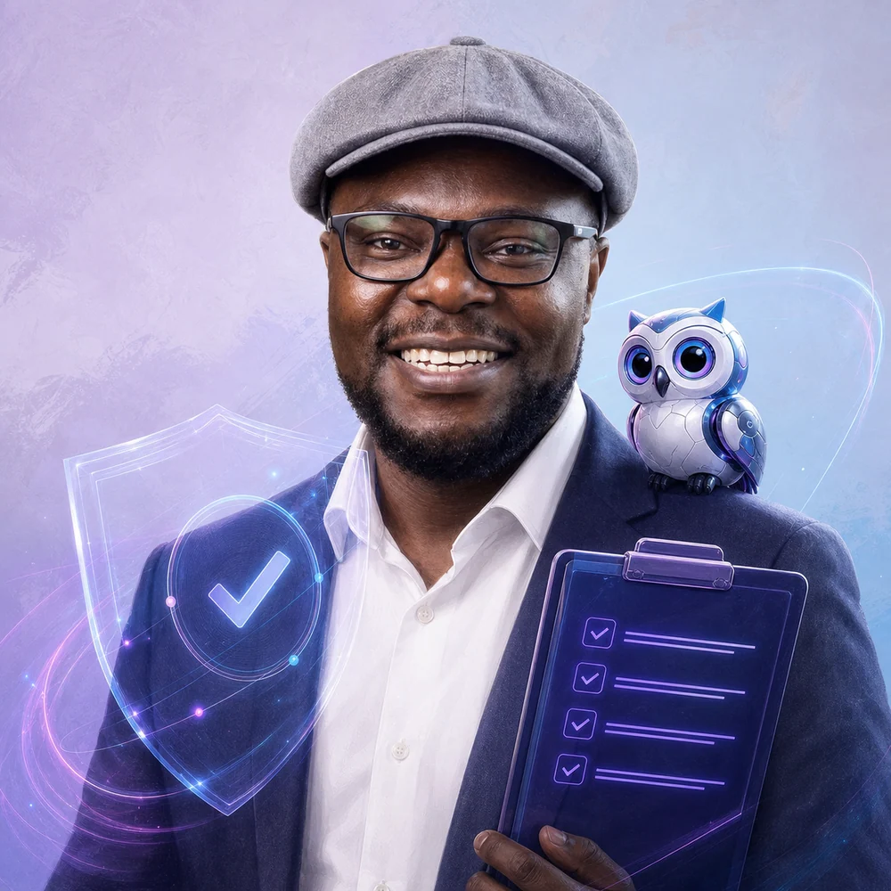 Kat Bwalya imagined as The Responsible AI Guardian